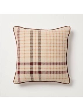 NEW 18"x18" Fall Plaid Square Pillow from Hearth & Hand™ with Magnolia Autumn